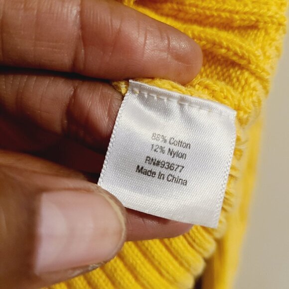 St. John's Bay | Women's Gold or Yellow Cableknit Sweater (Size Large) - Picture 6 of 11